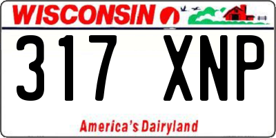 WI license plate 317XNP