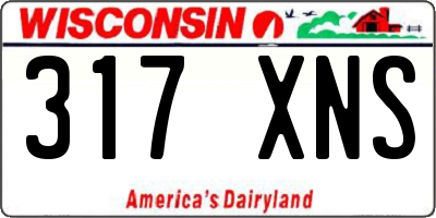 WI license plate 317XNS