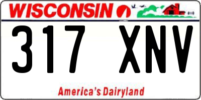 WI license plate 317XNV