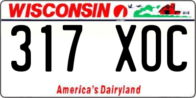 WI license plate 317XOC