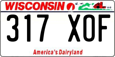 WI license plate 317XOF