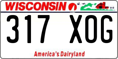 WI license plate 317XOG