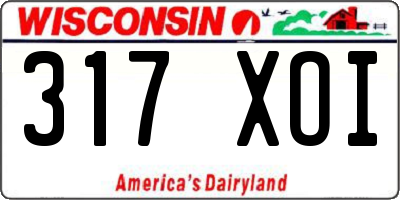 WI license plate 317XOI