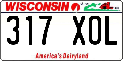WI license plate 317XOL