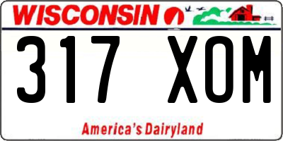 WI license plate 317XOM