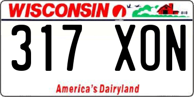 WI license plate 317XON