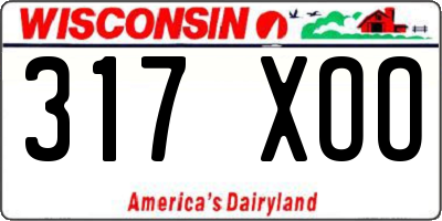 WI license plate 317XOO