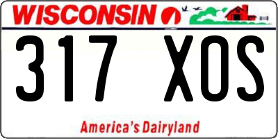 WI license plate 317XOS