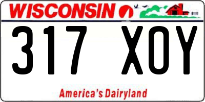 WI license plate 317XOY