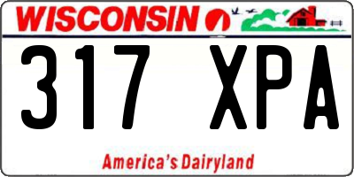 WI license plate 317XPA