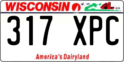 WI license plate 317XPC