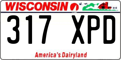 WI license plate 317XPD