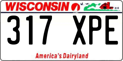 WI license plate 317XPE