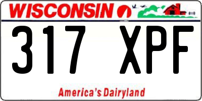 WI license plate 317XPF