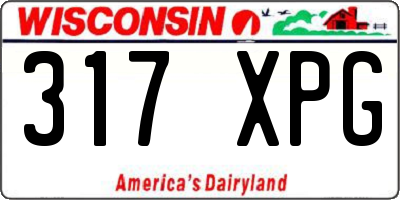 WI license plate 317XPG