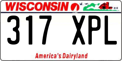WI license plate 317XPL
