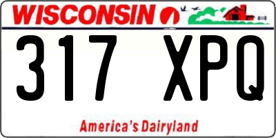 WI license plate 317XPQ