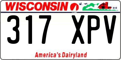 WI license plate 317XPV
