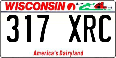 WI license plate 317XRC