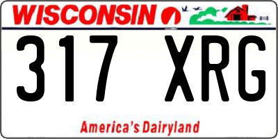 WI license plate 317XRG