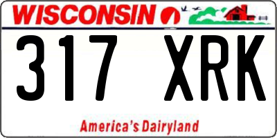 WI license plate 317XRK