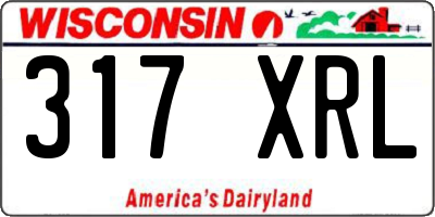 WI license plate 317XRL