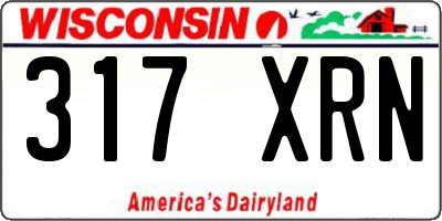 WI license plate 317XRN