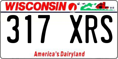 WI license plate 317XRS