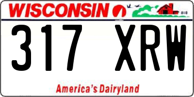 WI license plate 317XRW