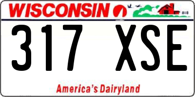 WI license plate 317XSE