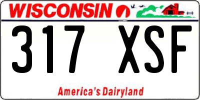 WI license plate 317XSF