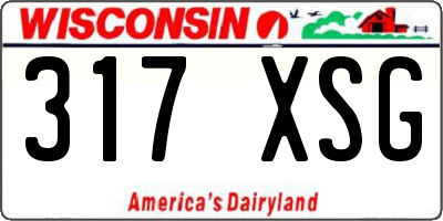 WI license plate 317XSG