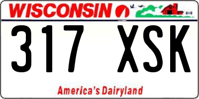 WI license plate 317XSK