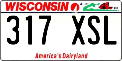 WI license plate 317XSL