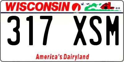 WI license plate 317XSM