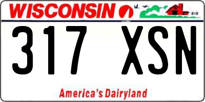 WI license plate 317XSN