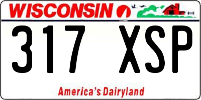 WI license plate 317XSP