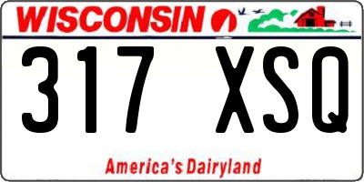 WI license plate 317XSQ