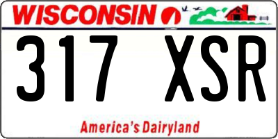 WI license plate 317XSR