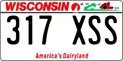 WI license plate 317XSS