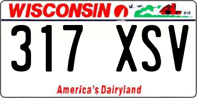 WI license plate 317XSV