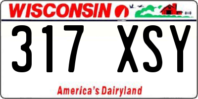 WI license plate 317XSY