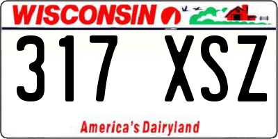 WI license plate 317XSZ