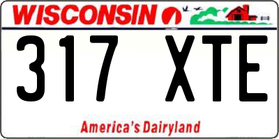 WI license plate 317XTE