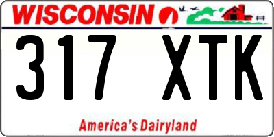 WI license plate 317XTK
