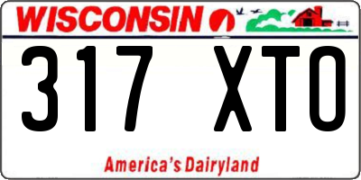 WI license plate 317XTO