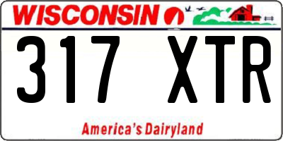 WI license plate 317XTR