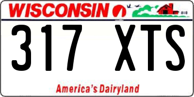 WI license plate 317XTS