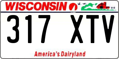WI license plate 317XTV