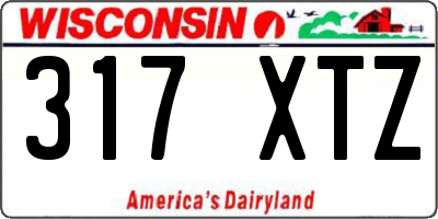 WI license plate 317XTZ